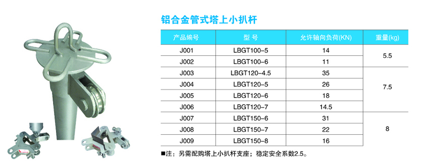 铝合金管式塔上小扒杆1