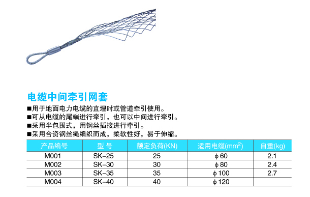 p31-p32电缆中间牵引网套