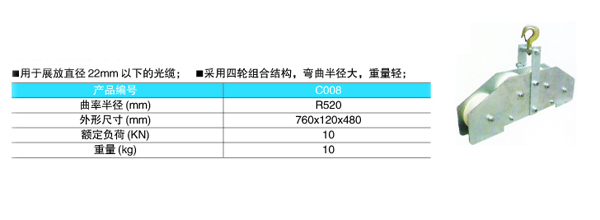 组合式光缆滑车