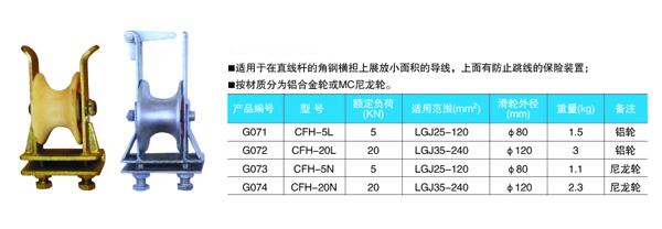 朝天式放线滑车
